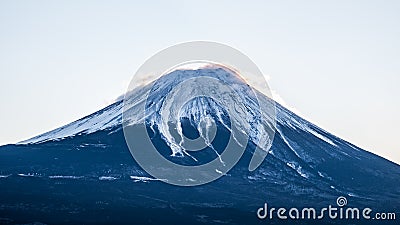 Mountain Fuji fujisan from yamanaka lake at Yamanashi Japan Editorial Stock Photo