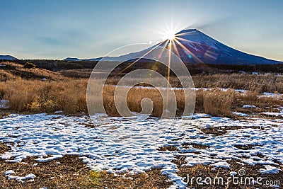 Mountain Fuji Sunrise Stock Photo