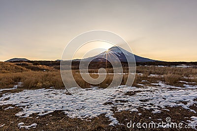 Mountain Fuji Sunrise Stock Photo