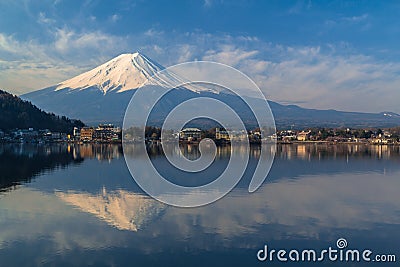 Mountain Fuji view from the lake Stock Photo
