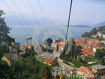 mountain funicular in Intra verbania lake maggiore Italy Stock Photo