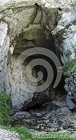 Mountain gate in Cetatile Ponorului in Bihor carst mountains in Apuseni in Romania Stock Photo