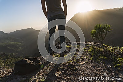 Mountain girl winner. Stock Photo