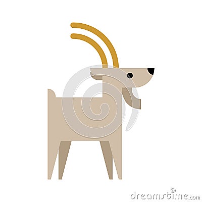 Mountain goat isolated. Animal vector illustration beast Vector Illustration