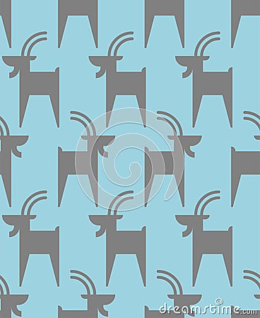 Mountain goat pattern seamless. Animal vector background beast Vector Illustration