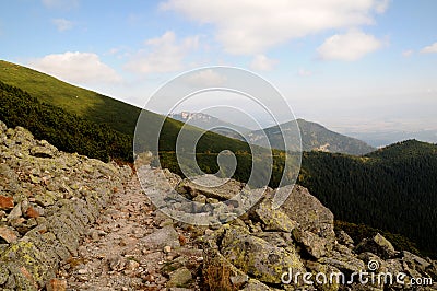 Mountain hike for tourists High Tatras, Slovakia Stock Photo