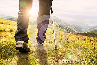 Mountain hiking. Stock Photo