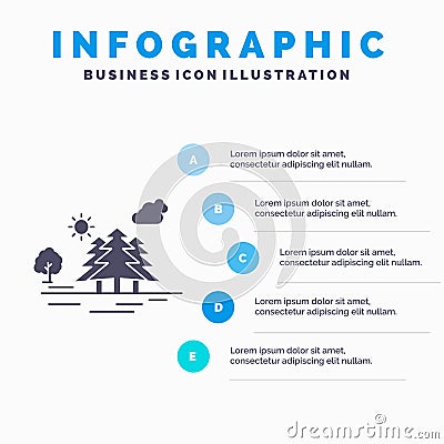 Mountain, hill, landscape, nature, clouds Infographics Template for Website and Presentation. GLyph Gray icon with Blue Vector Illustration