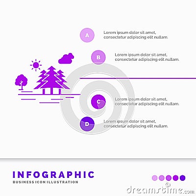 Mountain, hill, landscape, nature, clouds Infographics Template for Website and Presentation. GLyph Purple icon infographic style Vector Illustration