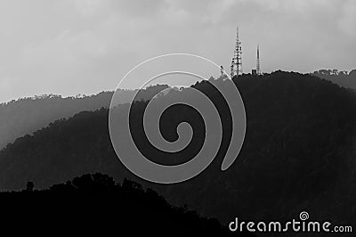 Mountain Hilly Background, Malaka, Malaysia Stock Photo