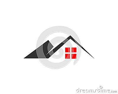 Mountain Home Logo Design Vector Illustration