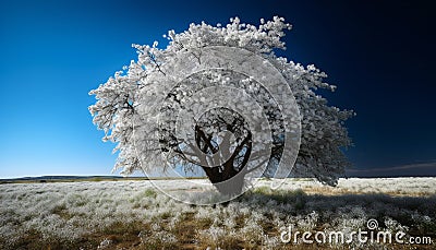 Mountain horizon, clear sky, tranquil scene, green generated by AI Stock Photo