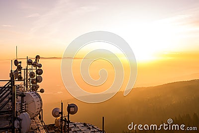 Mountain hotel Jested above the city of Liberec Stock Photo