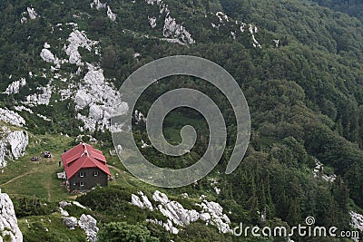 Mountain Hut In National Park Stock Photo