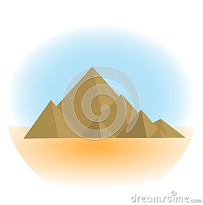 Mountain icon, flat, cartoon style. Jewish religious holiday Shavuot, Mount Sinai concept. Isolated on white background Vector Illustration