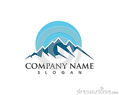 Mountain icon Logo Template Vector Illustration