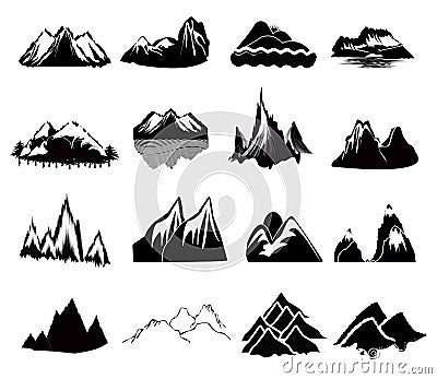 Mountain Icons Vector Illustration