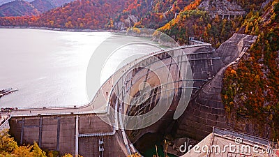 Mountain and Kurobe dam in Japan Alpine route Stock Photo