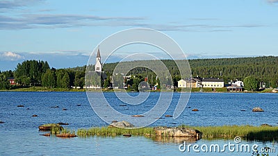 Arjeplog town in summer in Lapland, Sweden Stock Photo