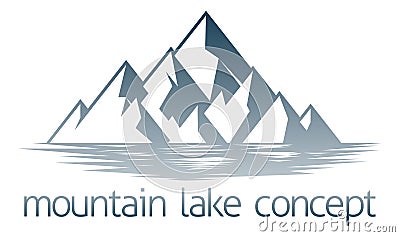 Mountain Lake Concept Vector Illustration
