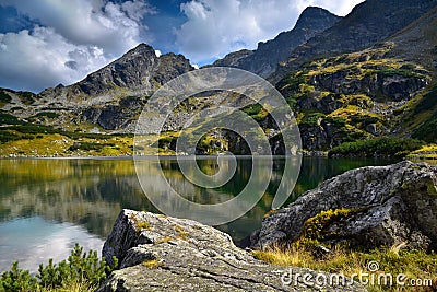 Mountain lake in hala gasienicowa - Polish mountain Tatra Stock Photo