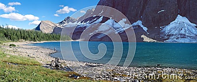 Mountain Lake Panorama British Columbia Canada Stock Photo