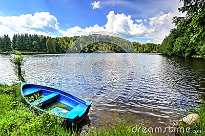 Mountain lake in Romania Stock Photo