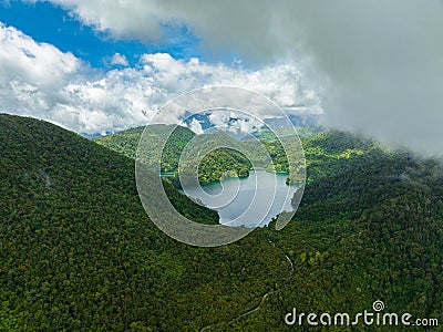 Lake in the mountains. Philippines. Stock Photo