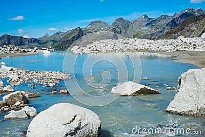 Mountain lake in Valle Aurina Stock Photo