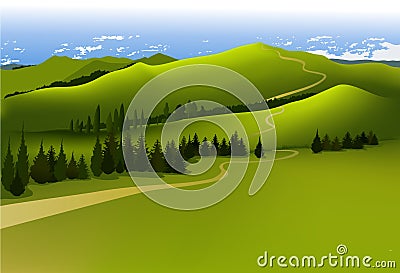 Mountain landscape Vector Illustration