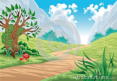 Mountain landscape Vector Illustration