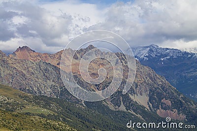 Mountain landscape alps and clouds Stock Photo