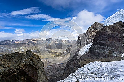 Mountain landscape in the Andes in Peru Stock Photo