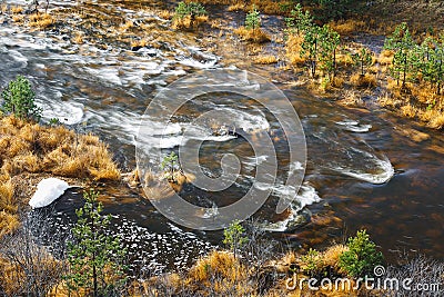 Crni Rzav river detail, Zlatibor, Serbia. Mountain landscape in autumn with rocky river. Stock Photo