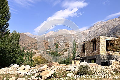 mountain landscape close to Arslanbob, Kyrgyzstan, Central Asia Stock Photo