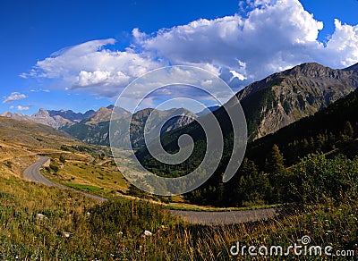 Mountain landscape from Col De Vars Stock Photo