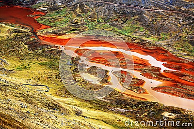 Mountain landscape in Cordiliera Huayhuash Stock Photo