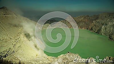 Mountain landscape with crater lake Stock Photo