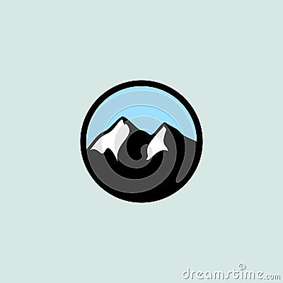 mountain landscape logo design template. outdoor logo design Vector Illustration