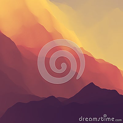Mountain Landscape. Mountainous Terrain. Mountain Design. Vector Silhouettes Of Mountains Backgrounds. Sunset. Vector Illustration