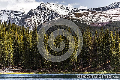 Mountain landscape mt evans colorado echo lake Stock Photo