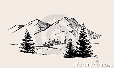 Mountain landscape nature Vector Illustration