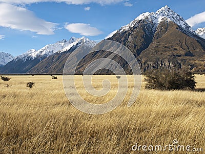 Mountain landscape, New Zealand Stock Photo