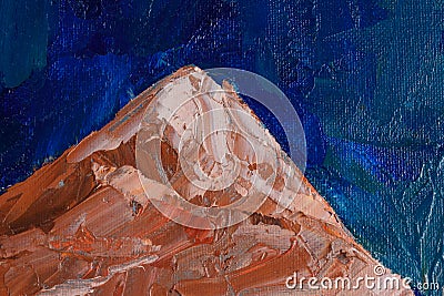 Mountain landscape with oil paints Stock Photo