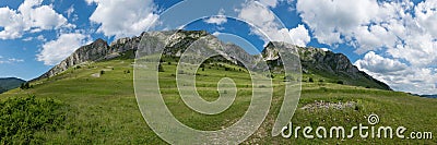 Mountain landscape panorama, Piatra Secuiului in Transilvania Stock Photo