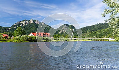 Mountain landscape. Pieniny, Three Crowns Peak on the Dunajec River Stock Photo