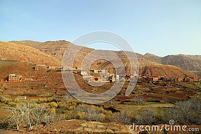 landscape on the road from Marrakesh to Ouarzazate Stock Photo