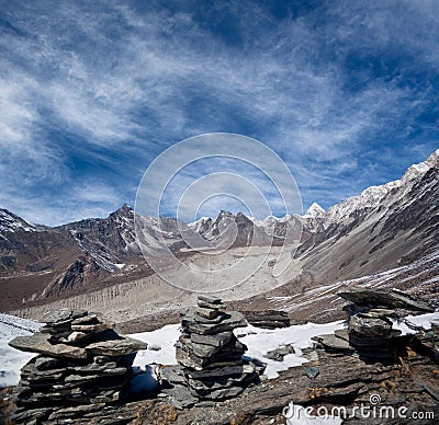 Mountain landscape in Sagarmatha National park Stock Photo