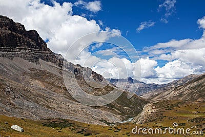 Mountain landscape in Upper Mustang, Nepal Stock Photo