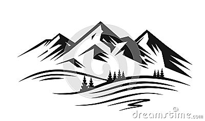 Mountain and landscape vector Vector Illustration